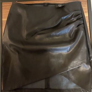 Black faux leather skirt